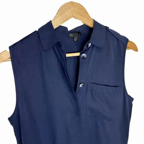 NWOT ATM Anthony Thomas Melillo Sleeveless Lyocell Romper in Midnight Blue, XS - Picture 4 of 10